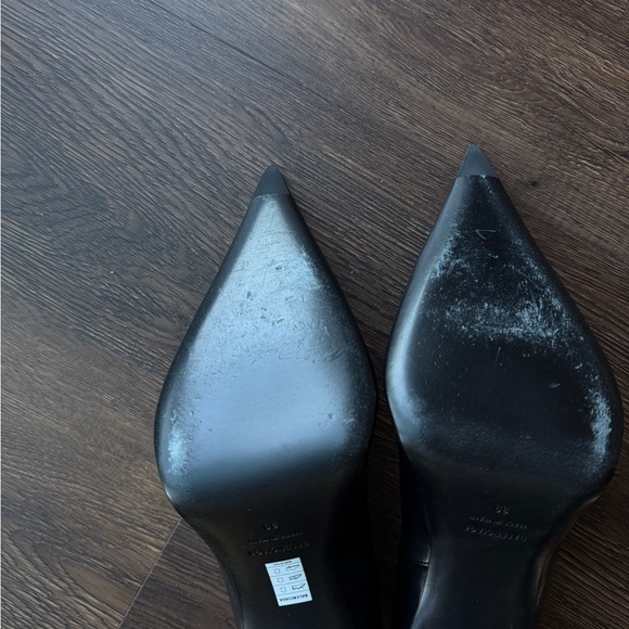 Balenciaga Black Pointed Toe Leather Ankle Pumps - Picture 6 of 6